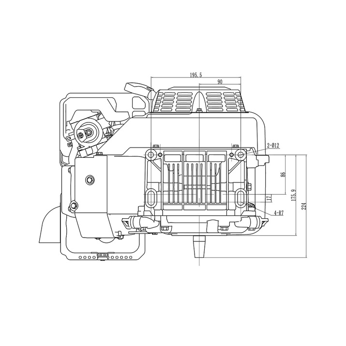 Moottori Bensiini 14,96 hv 459 cc 